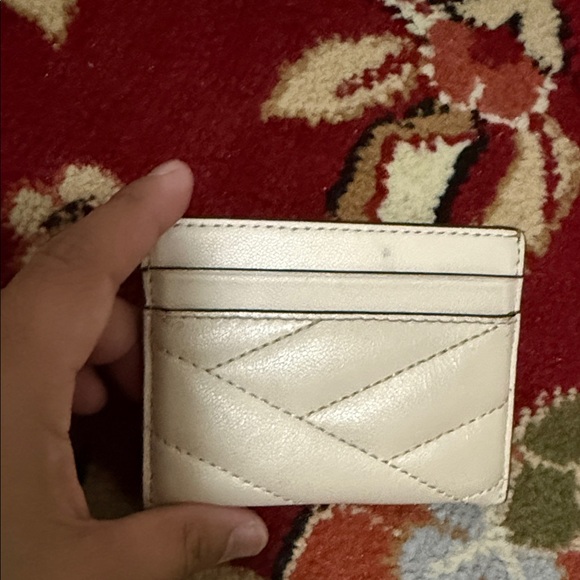 Tory Burch Ivory Quilted Card Holder